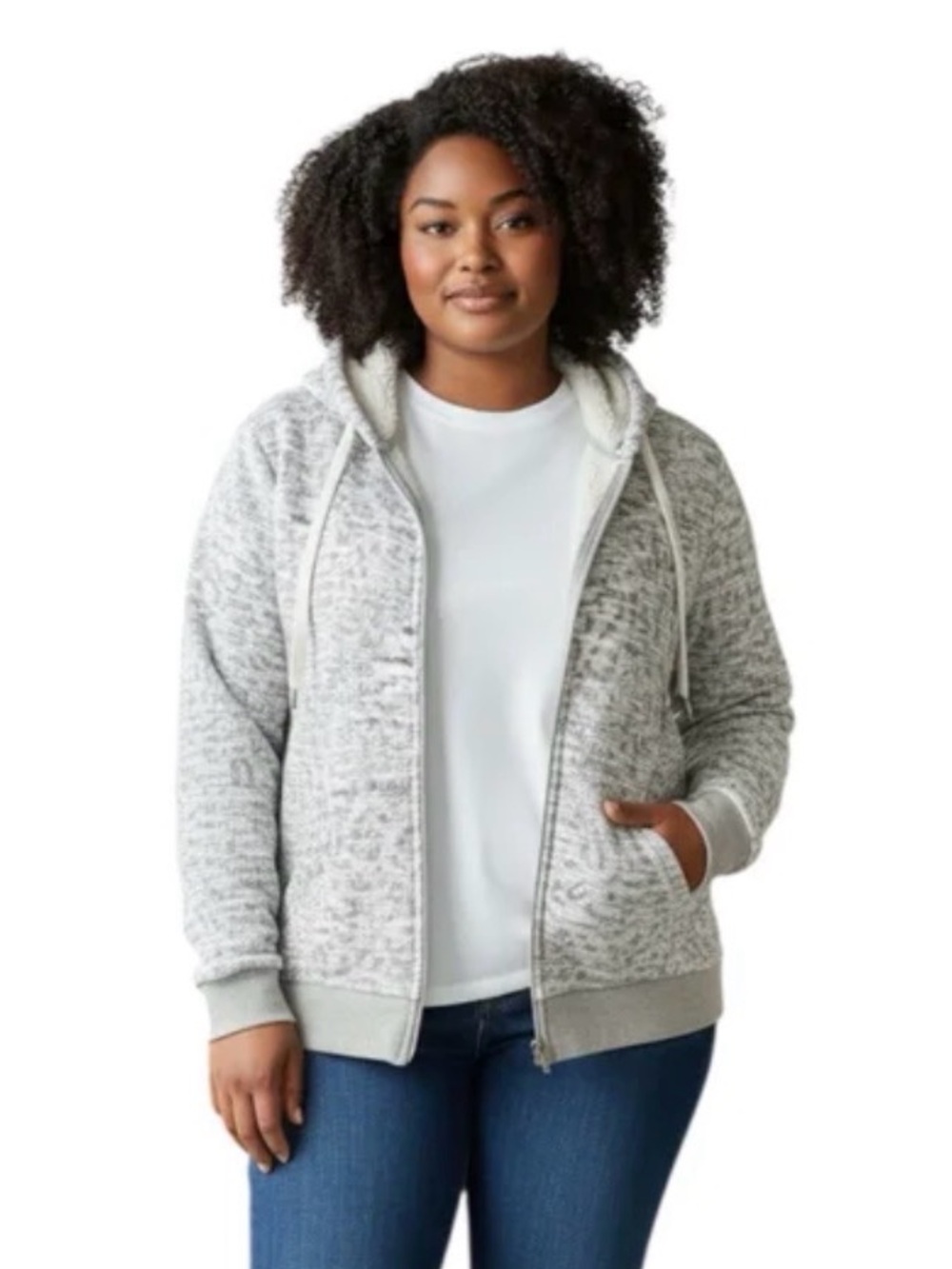 SOHO Neutral Animal Print Women’s Textured Hoodie Plus Size XXL